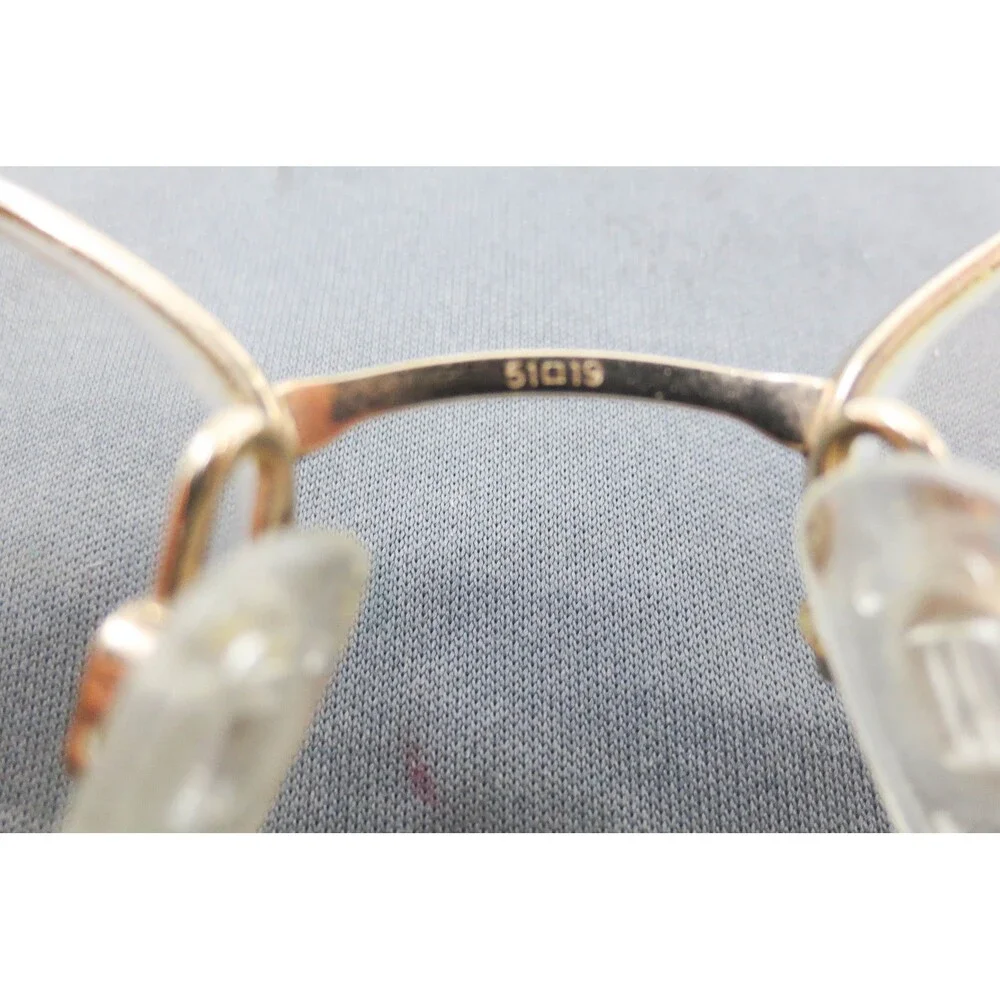 Titanium Oval Semi Rimless Eyeglass Frames Gold Tone US8244 51-19-135 Japan